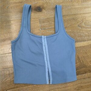 Abercrombie & Fitch blue hook and eye corset tank